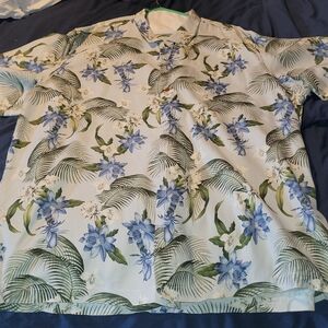 Tommy Bahama Blue and Green Floral Shirt
